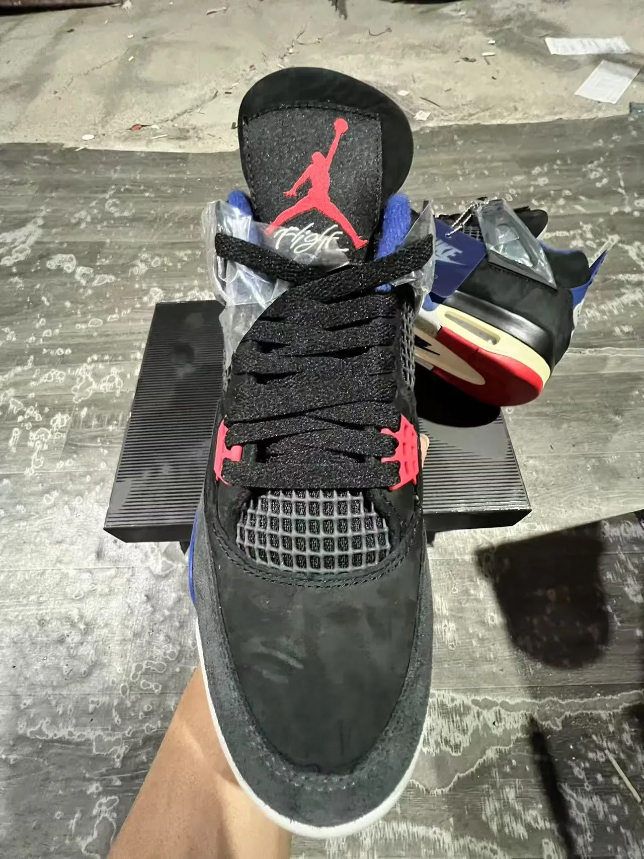 Nike Air Jordan 4 Negro Azul Royal Rojo Zapatillas de Baloncesto 3
