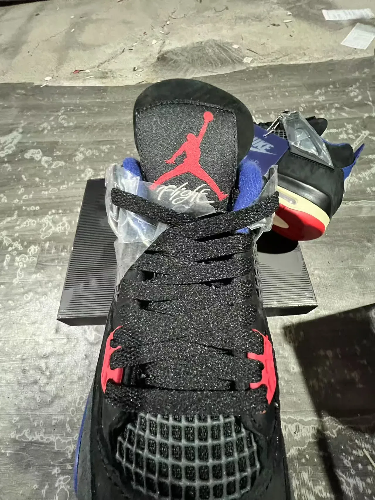Nike Air Jordan 4 Negro Azul Royal Rojo Zapatillas de Baloncesto 4