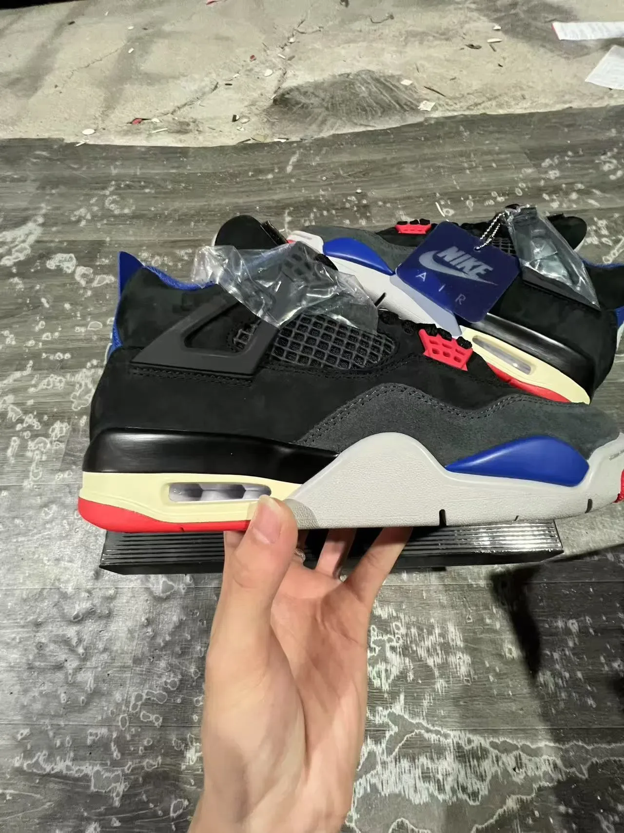 Nike Air Jordan 4 Negro Azul Royal Rojo Zapatillas de Baloncesto 7