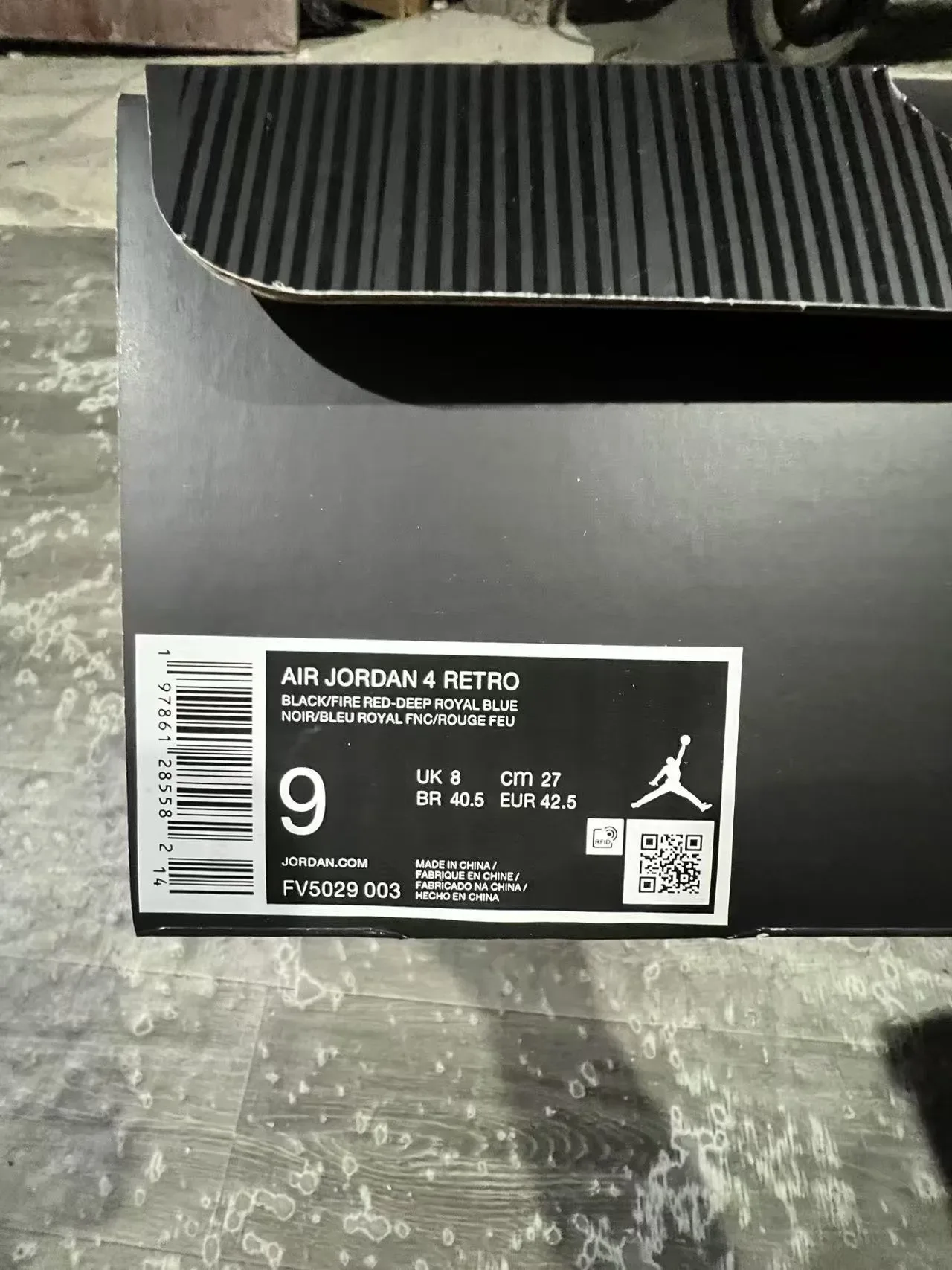 Nike Air Jordan 4 Negro Azul Royal Rojo Zapatillas de Baloncesto 10