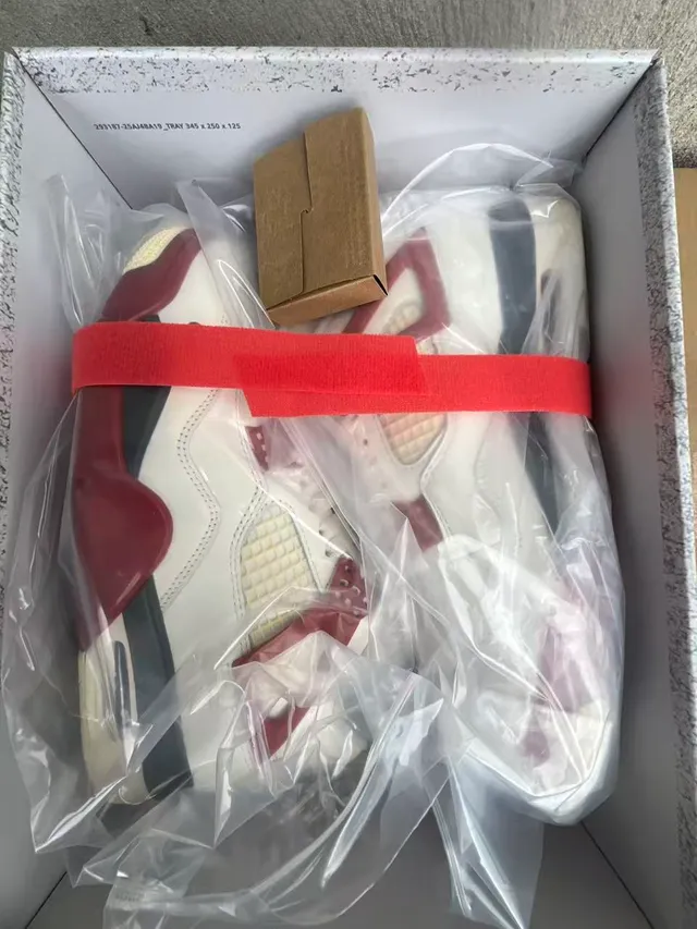 Nike Air Jordan 4 Tênis de Basquete Branco Vermelho Preto 2
