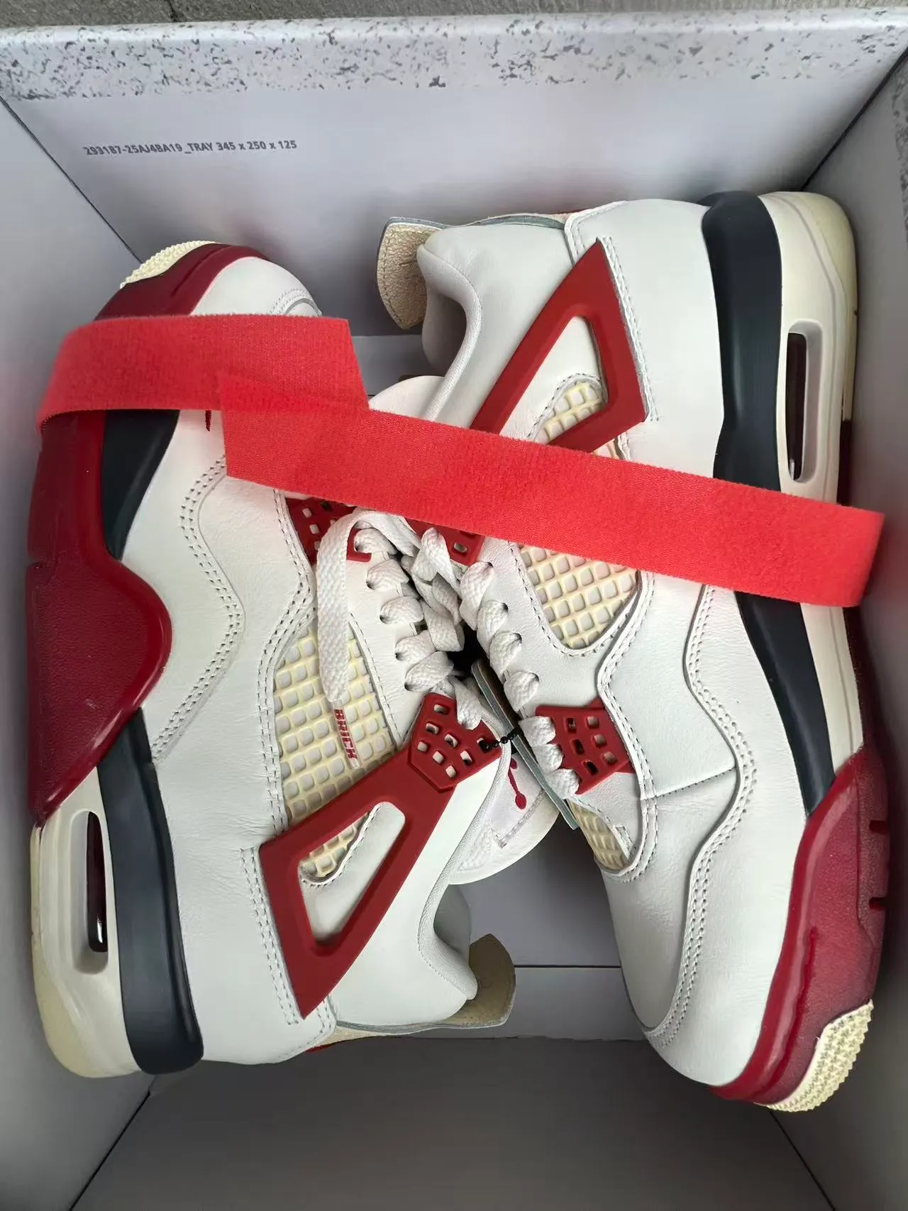 Nike Air Jordan 4 Tênis de Basquete Branco Vermelho Preto 11
