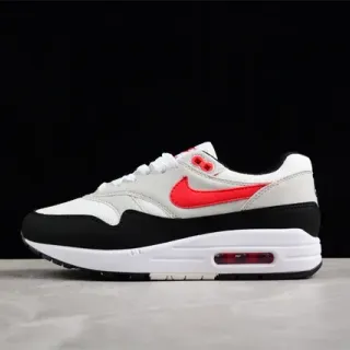 Nike Air Max 1 أبيض رمادي أسود أحمر حذاء رياضي أسلوب حياة