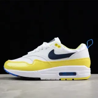 Nike Air Max 1 أبيض أصفر بحري لايف ستايل سنيكرز
