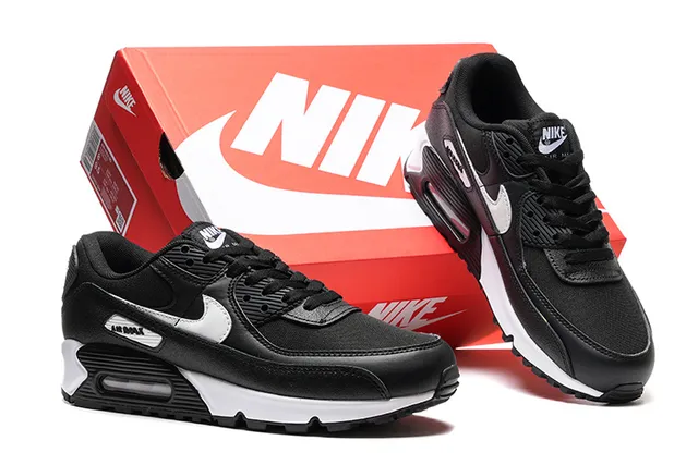 Nike Air Max 90 Black and White Lifestyle Sneakers 2