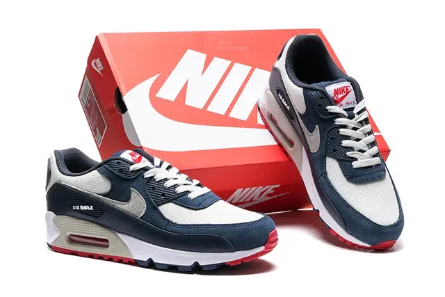Nike Air Max 90 Navy White Red Lifestyle Sneakers 2