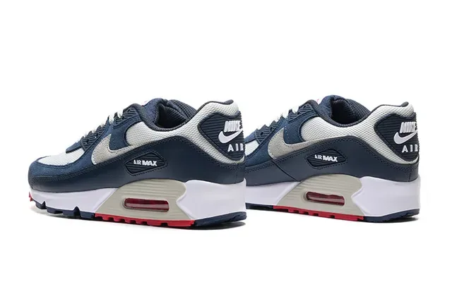 Nike Air Max 90 Navy White Red Lifestyle Sneakers 3