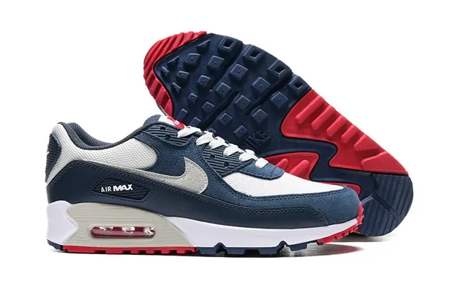 Nike Air Max 90 Navy White Red Lifestyle Sneakers 4