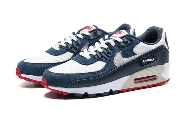 Nike Air Max 90 Navy White Red Lifestyle Sneakers 5