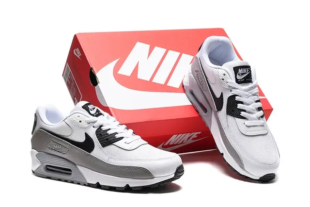 Nike Air Max 90 White Gray Black Lifestyle Sneakers 2