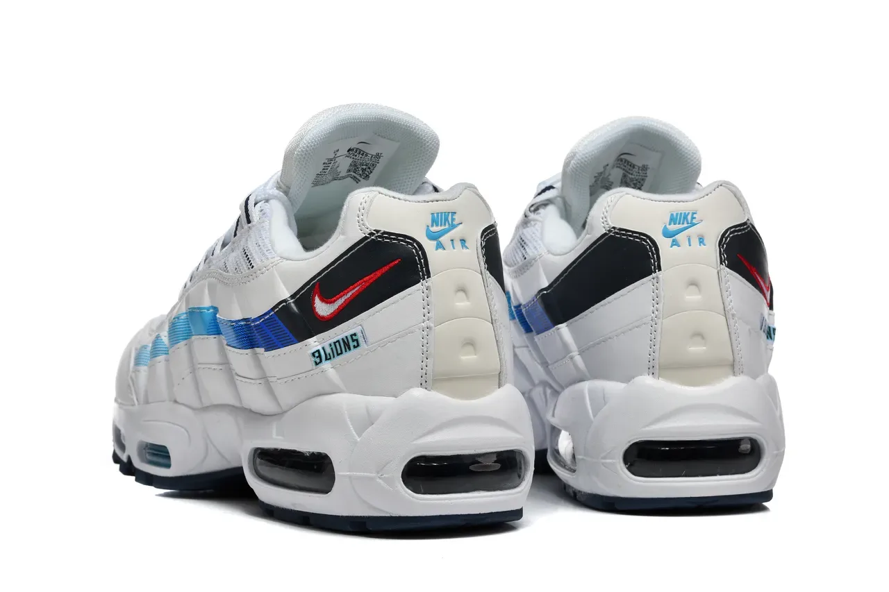 Nike Air Max 95 Detroit Lions Sneakers Lifestyle Blancs Bleus Marines 3