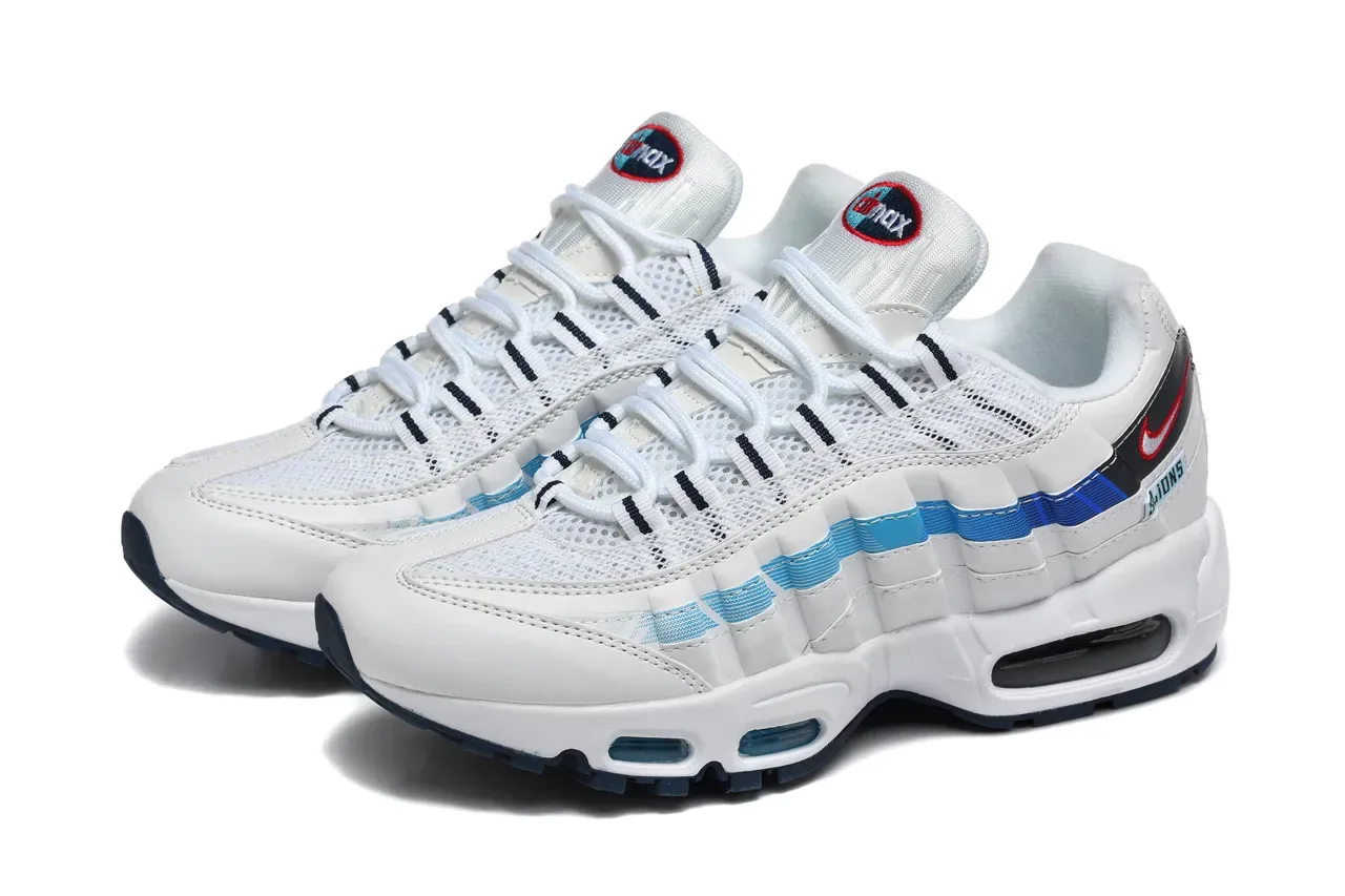 Nike Air Max 95 Detroit Lions Sneakers Lifestyle Blancs Bleus Marines 5