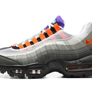 Nike Air Max 95 رمادي برتقالي بنفسجي حذاء لايف ستايل
