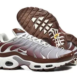 Nike Air Max Plus Brown Silver Maroon حذاء أسلوب الحياة