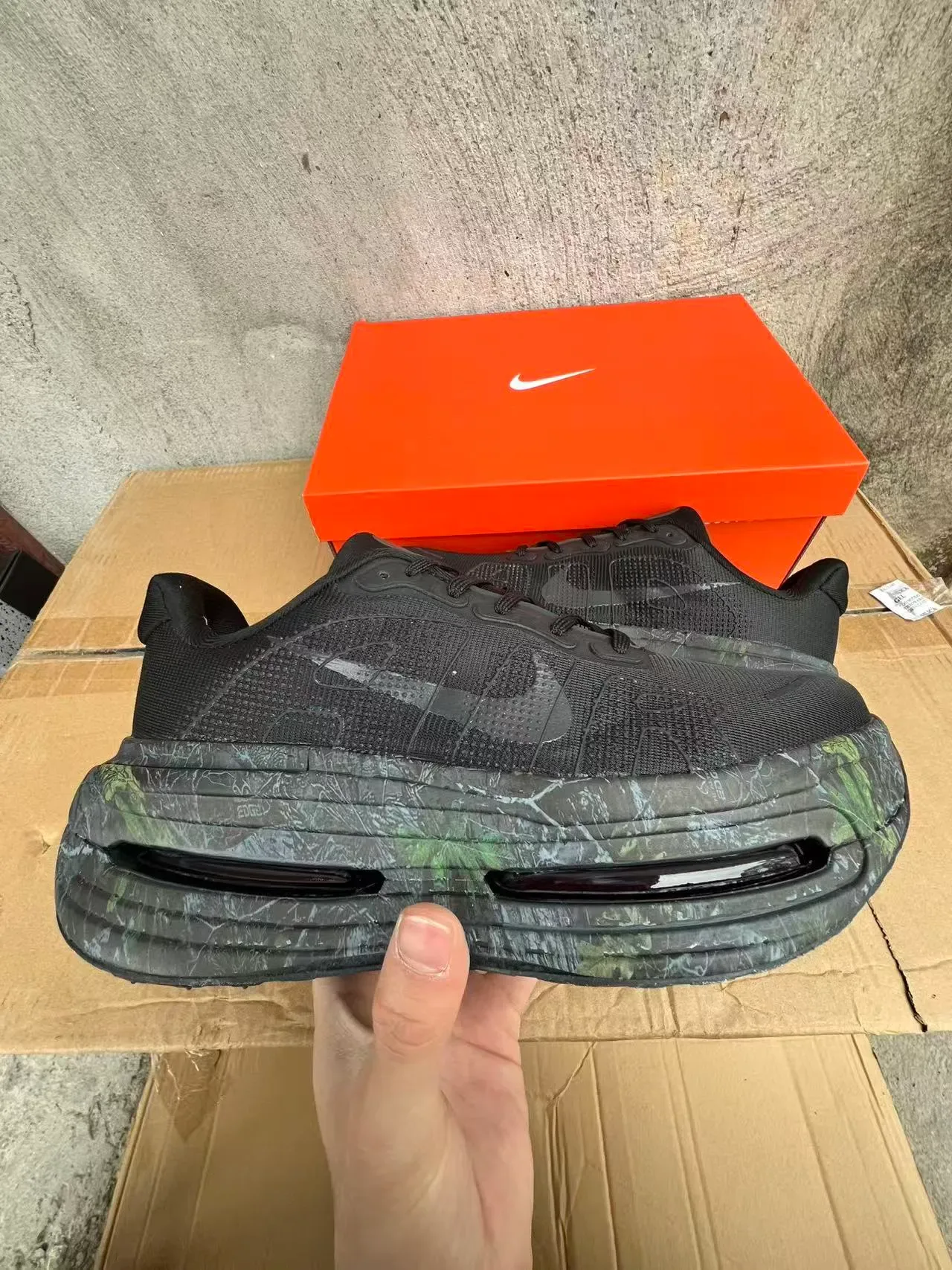 Nike Air Max Scorpion Black Green Knit Upper Marbled Midsole Chunky Sneakers 7