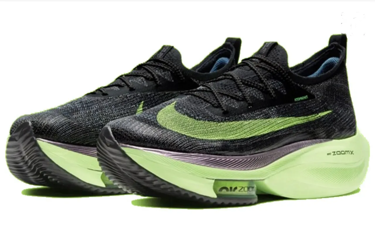 Nike Air Zoom Alphafly Black Lime Green Running Shoes 9