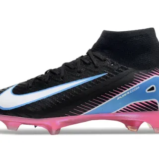 Nike Air Zoom Black Pink High-Top Knit Upper Integrated Ankle Collar Firm-Ground Soccer Shoes