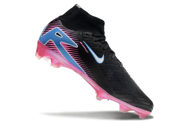 Nike Air Zoom أسود وردي عالي الارتفاع الجزء العلوي التريكو كم الكاحل المتكامل أرض صلبة أحذية كرة القدم 3