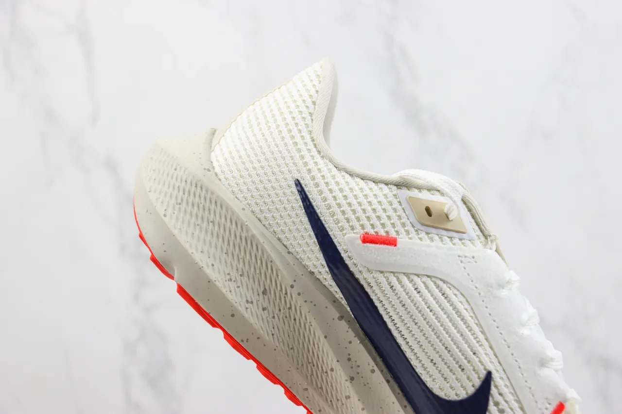 Nike Air Zoom Pegasus 40 Off-White Navy Orange Running Shoes 5