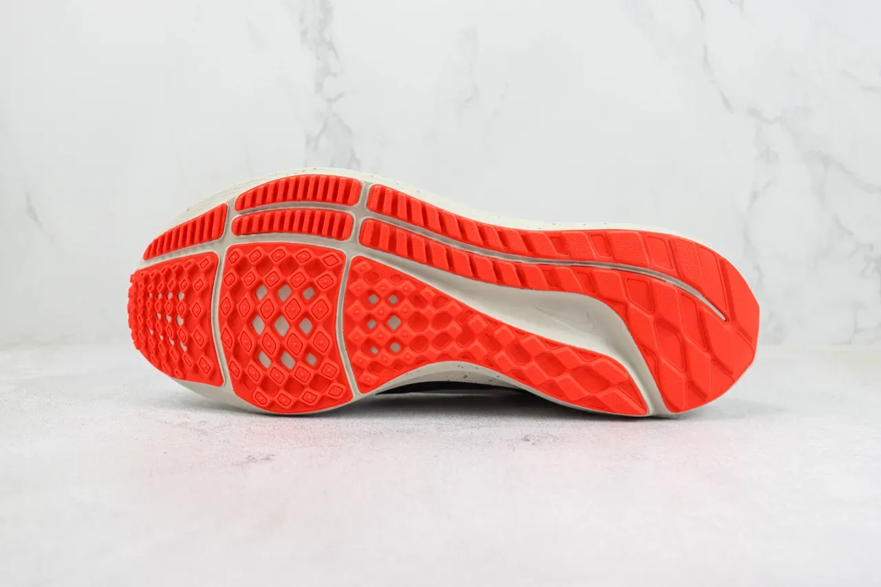 Nike Air Zoom Pegasus 40 Off-White Navy Orange Running Shoes 8