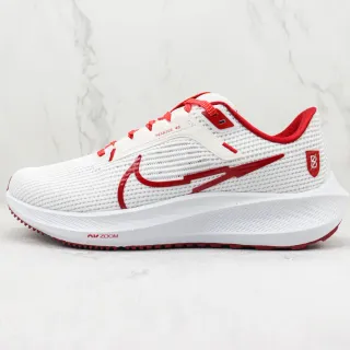 Nike Air Zoom Pegasus 40 सफेद और लाल दौड़ने के जूते