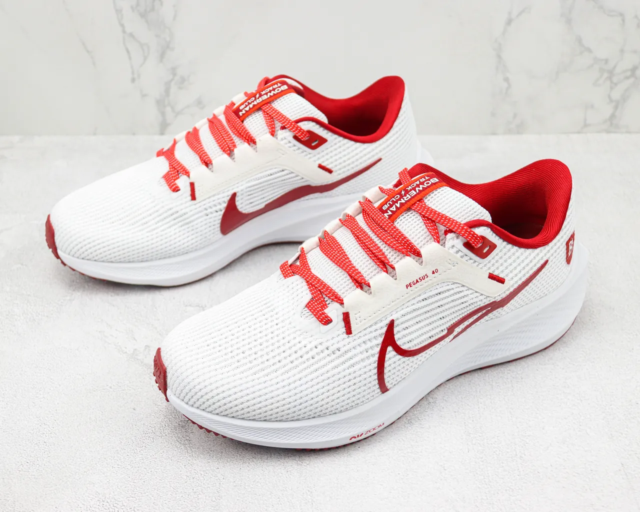 Nike Air Zoom Pegasus 40 White and Red Running Shoes 4