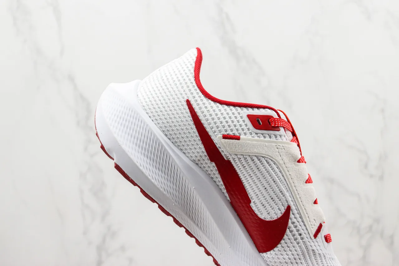 Nike Air Zoom Pegasus 40 White and Red Running Shoes 5