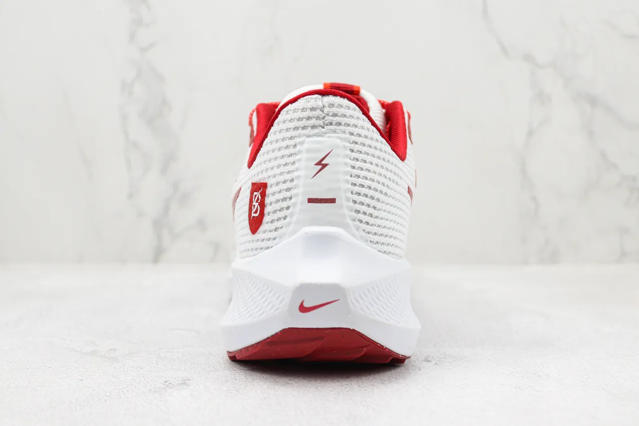 Nike Air Zoom Pegasus 40 White and Red Running Shoes 9