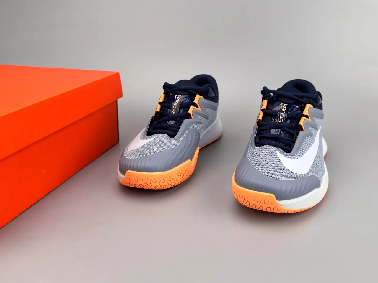 Nike Air Zoom Vapor Gray Navy Orange Running Shoes 3