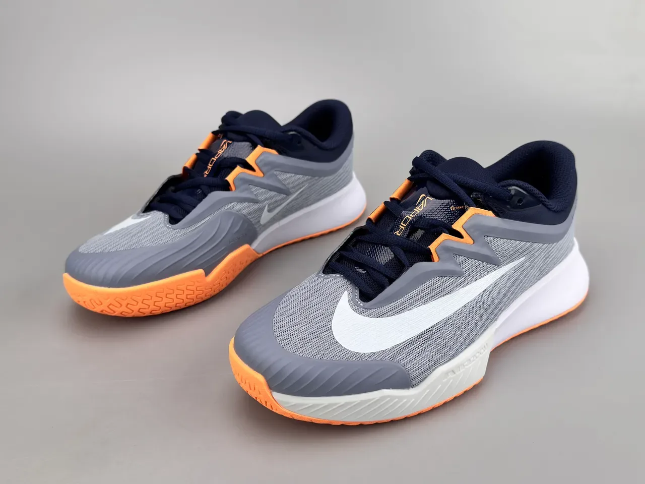 Nike Air Zoom Vapor Gray Navy Orange Running Shoes 6