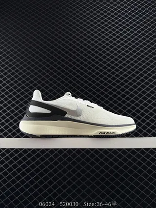 Nike Air Zoom White Black Mesh Upper Heel Counter Running Shoes 2