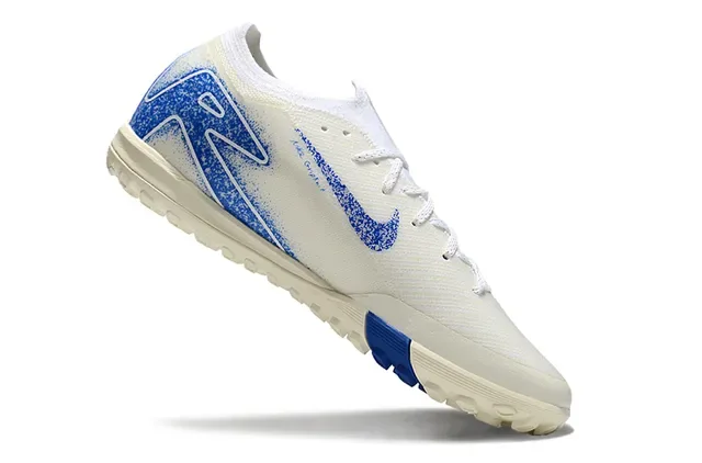 Nike Chaussures de football turf Beige Bleu Low-Cut Knit Upper Graphic Overlay 2