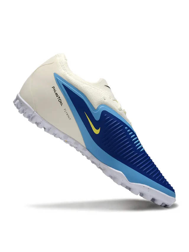 Nike 米色蓝色低帮合成材料笼架叠加草地足球鞋 2