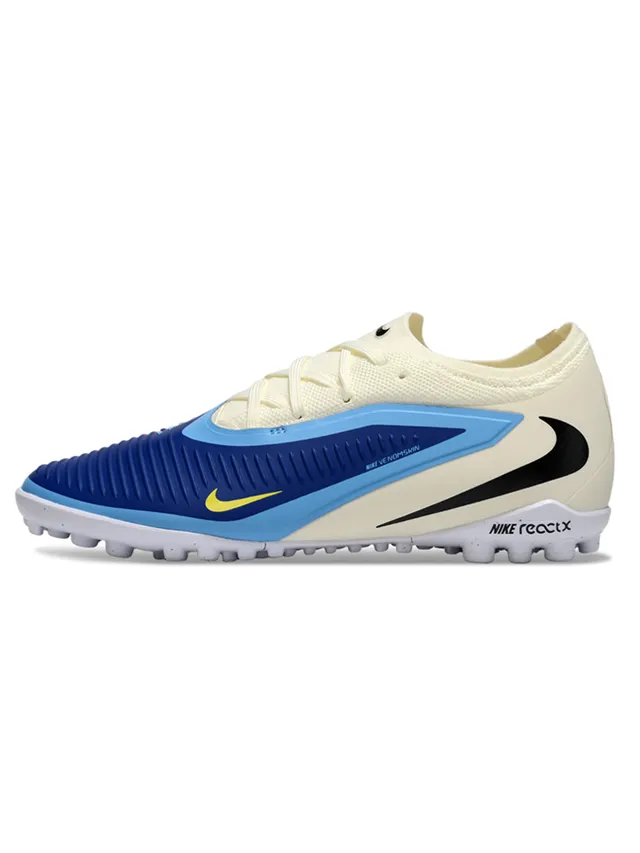 Nike 米色蓝色低帮合成材料笼架叠加草地足球鞋 7