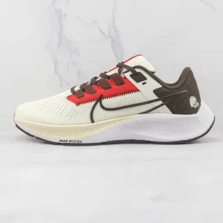 Nike भूरा लाल सांस लेने योग्य मेश ऊपरी सिन्थेटिक स्ट्रैप ओवरले रनिंग शूज