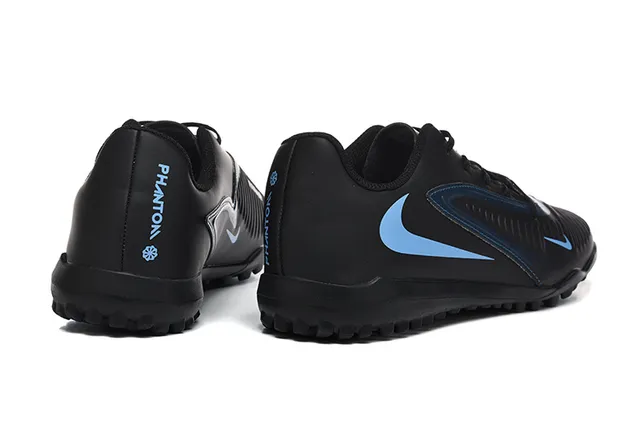 Nike Black Blue Synthetic Upper Low-Cut Silhouette Turf Soccer Shoes 2