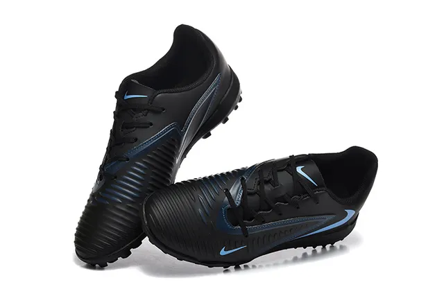 Nike Black Blue Synthetic Upper Low-Cut Silhouette Turf Soccer Shoes 3