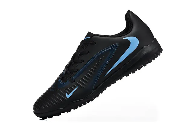 Nike Black Blue Synthetic Upper Low-Cut Silhouette Turf Soccer Shoes 4