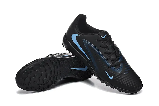 Nike Black Blue Synthetic Upper Low-Cut Silhouette Turf Soccer Shoes 7