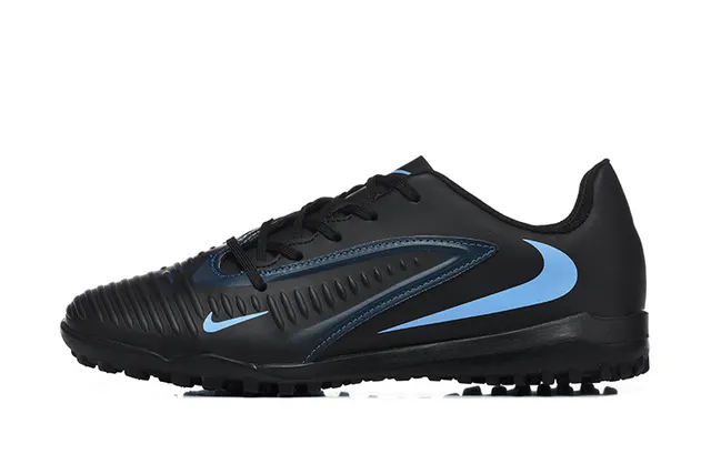 Nike Black Blue Synthetic Upper Low-Cut Silhouette Turf Soccer Shoes 10