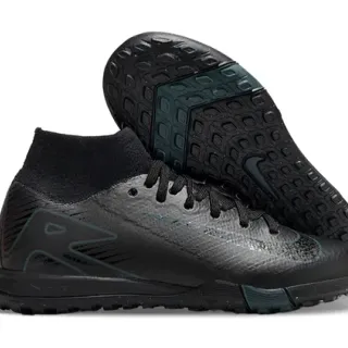 Nike Noir Vert Sock-Fit Collar Textured Synthetic Upper Chaussures de Football Indoor