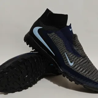 Nike Black Navy Sock-Fit Knit Upper High-Cut Ankle Collar Turf Soccer Shoes
