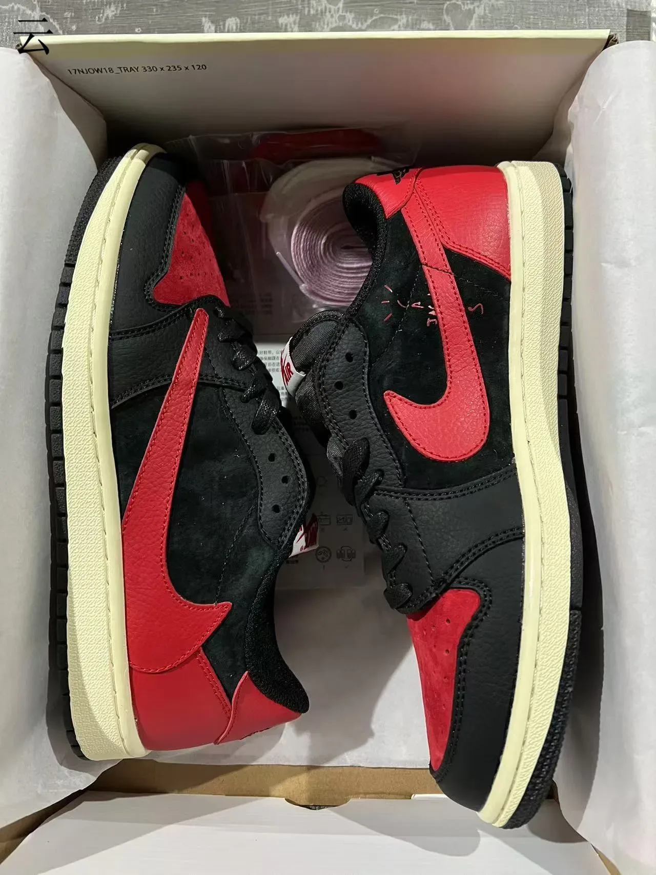 Nike Zapatillas Lifestyle de Cuero-Suede Paneladas Negro Rojo Bajas 8