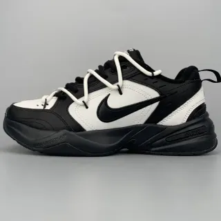 Nike Chaussures Lifestyle Noir Blanc Semelle Médiane Chunky Sculptée En Cuir Synthétique Et Cuir Supérieur En Couches