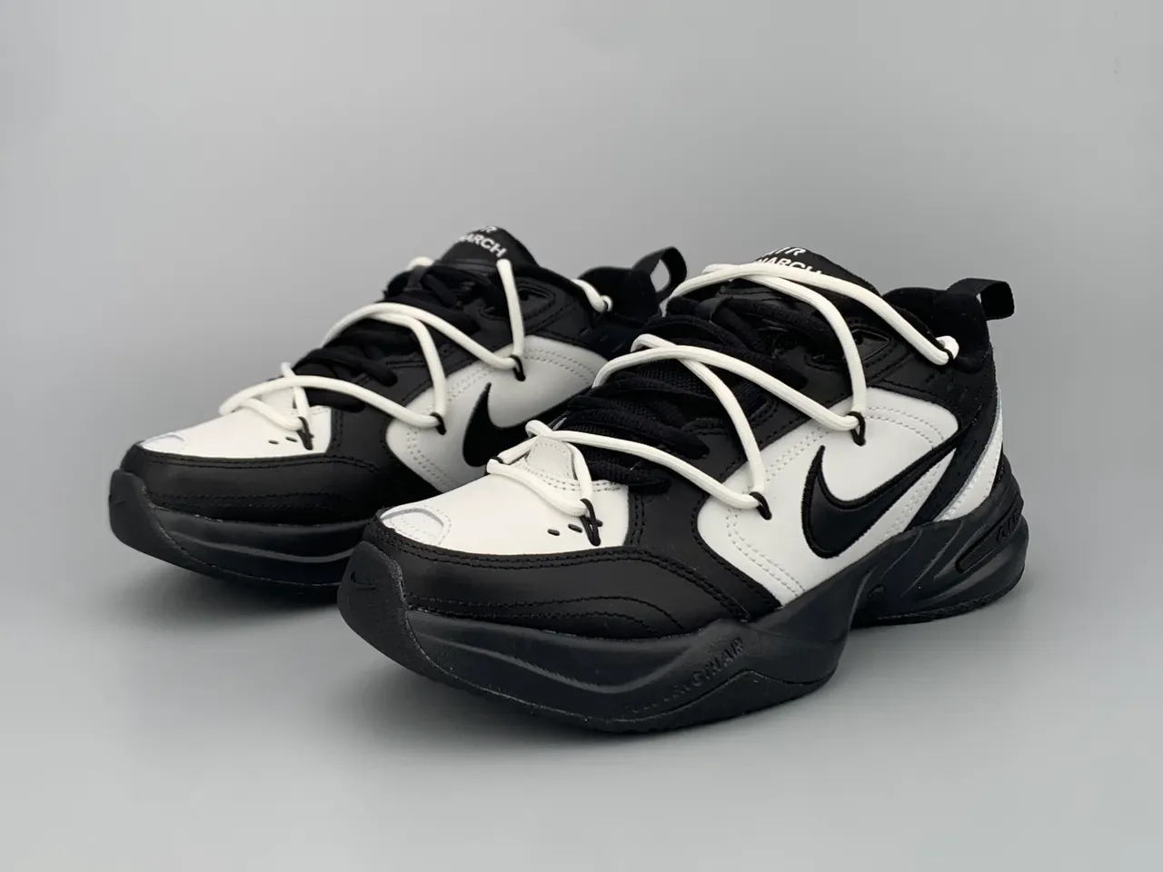 Nike Chaussures Lifestyle Noir Blanc Semelle Médiane Chunky Sculptée En Cuir Synthétique Et Cuir Supérieur En Couches 7