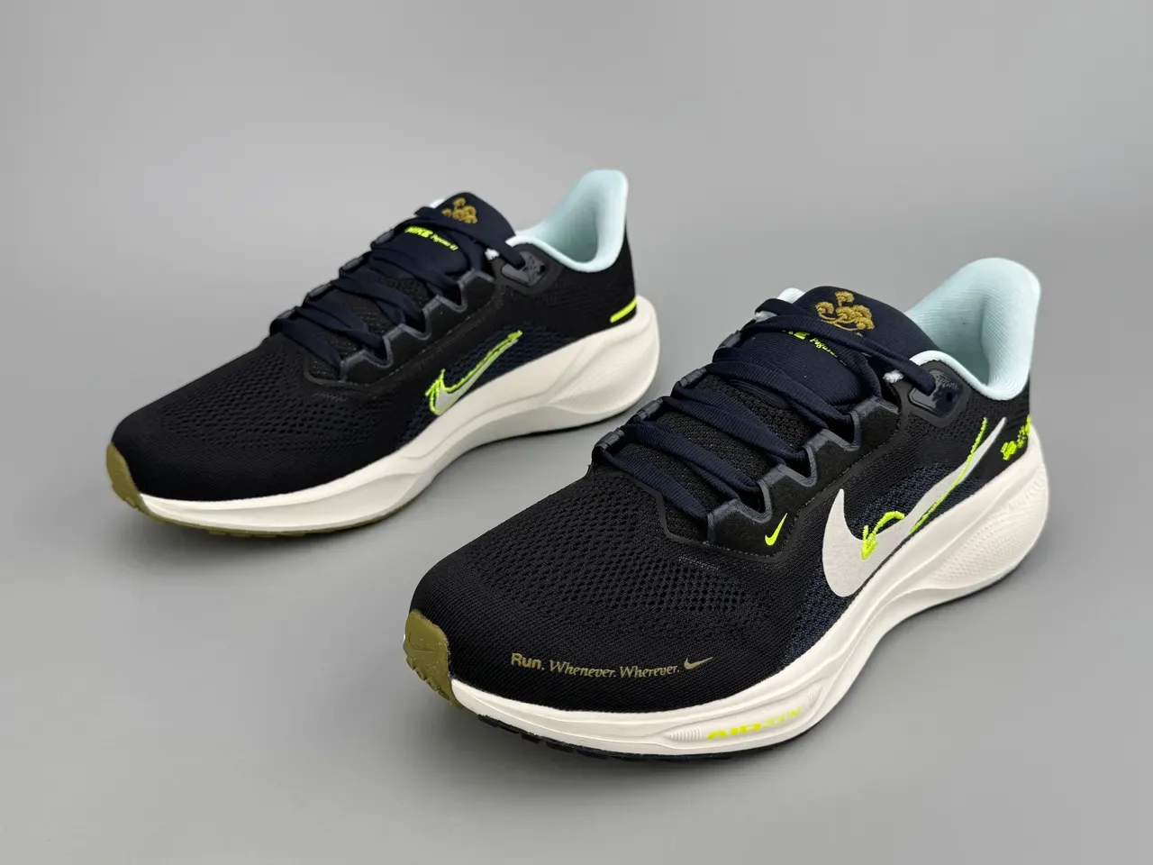 Nike Black Yellow Engineered Mesh Upper Air Zoom Forefoot Unit Running Shoes 5