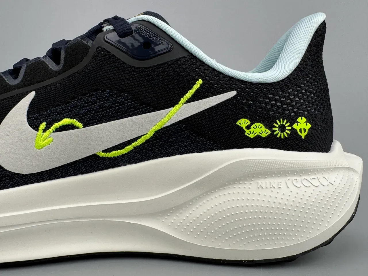 Nike Black Yellow Engineered Mesh Upper Air Zoom Forefoot Unit Running Shoes 7