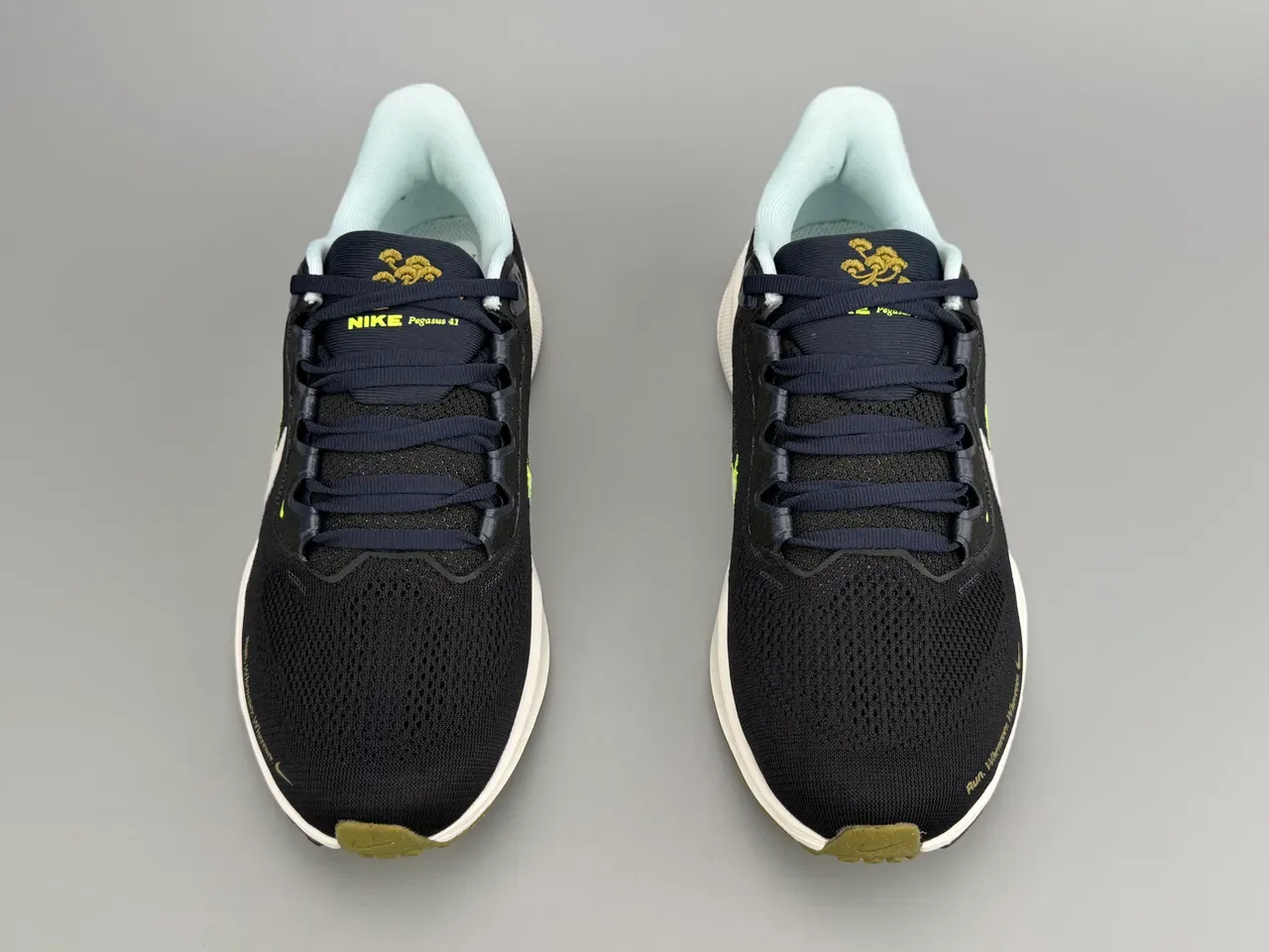 Nike Black Yellow Engineered Mesh Upper Air Zoom Forefoot Unit Running Shoes 9
