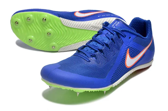 Nike Blue Green Low-Cut Racing Spike Breathable Mesh Upper Running Shoes 11