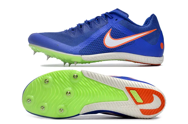 Nike Blue Green Low-Cut Racing Spike Breathable Mesh Upper Running Shoes 13